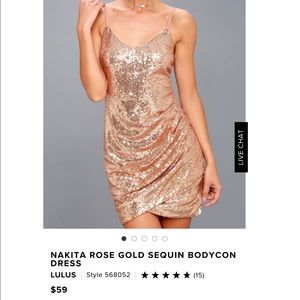 Lulus Rose Gold Sequence Dress